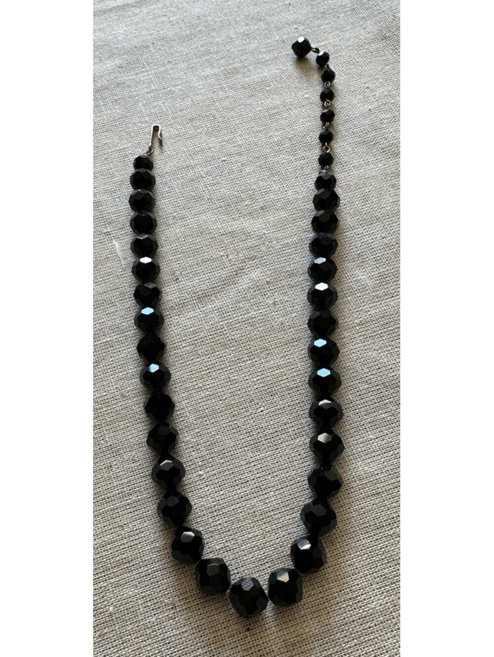 laguna black iridescent bead choker necklace Vintage